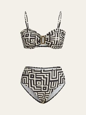 Commense Geometric Print Bikini Set